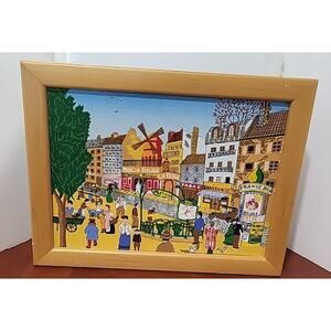 Original signed painting Paris 1994 framed